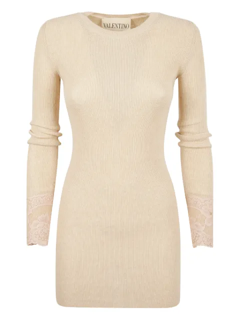 Valentino Garavani long-sleeve mini dress Neutrals BKC69G9SH