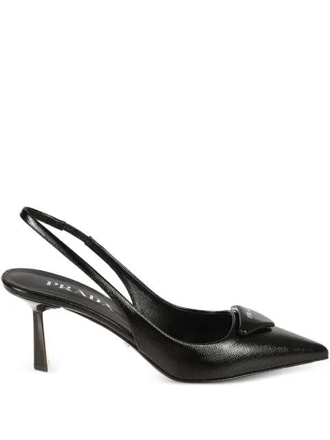 Prada Saffiano-leather slingback pumps Black 1I901M3A9SF0002