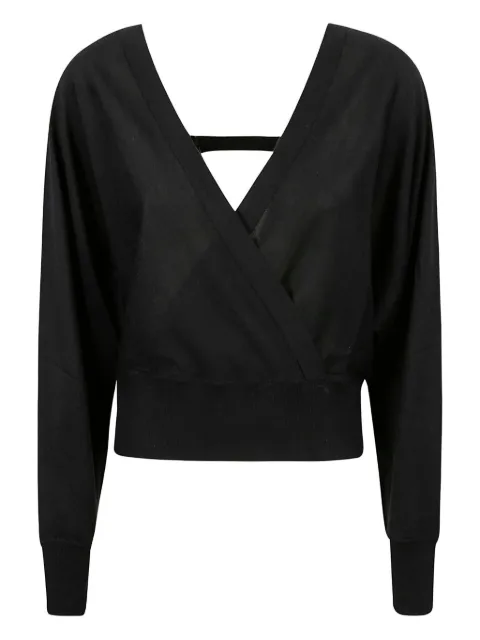 Fabiana Filippi open-back wrap top Black MAD272B622N821825