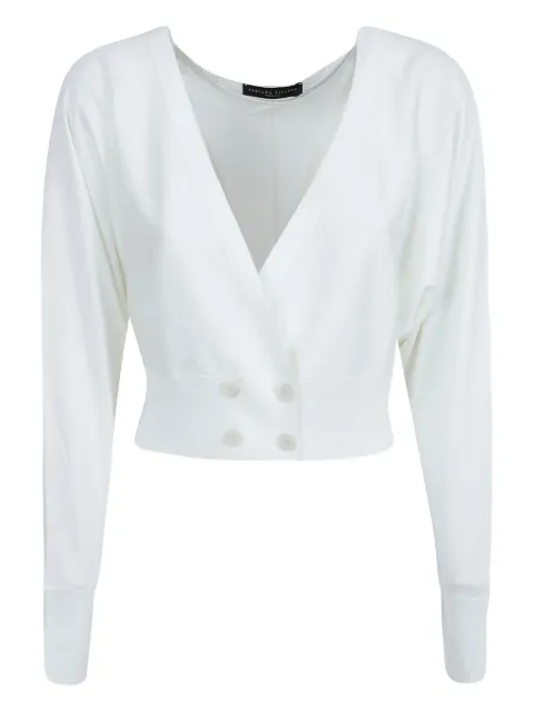 Fabiana Filippi double-breasted wrap top White MAD272B623N82125