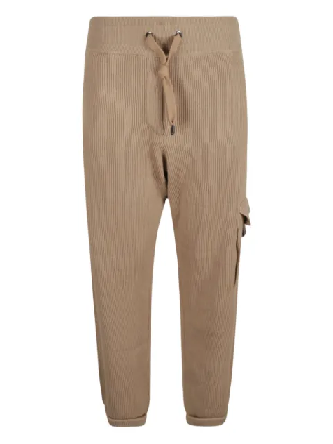 Brunello Cucinelli ribbed drawstring-waistband track pants Brown M19174299C8642
