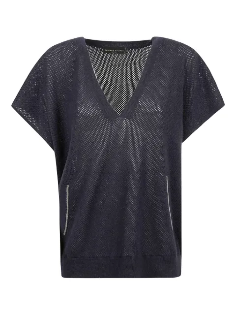 Fabiana Filippi V-neck wool blouse Blue MAD272B615N9005131
