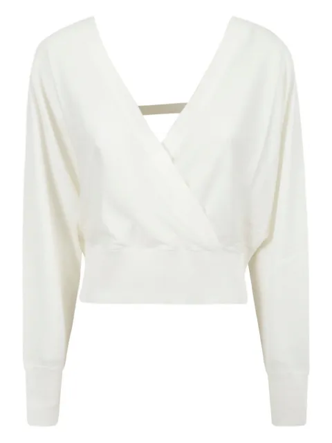 Fabiana Filippi crossover-neck wrap top White MAD272B622N82125