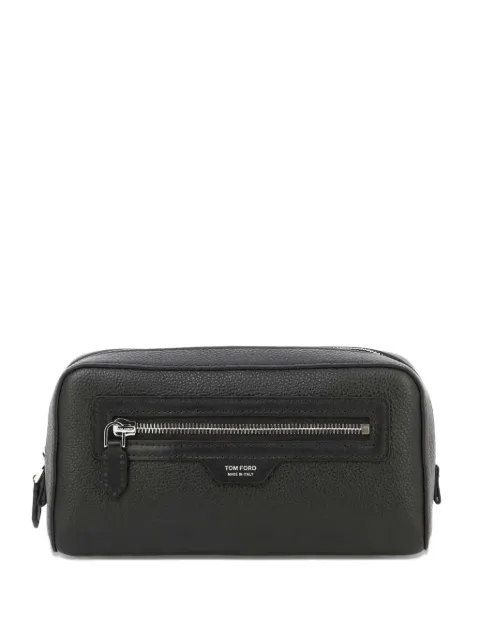 TOM FORD logo-detail zip-fastening wash bag Black Y0356LCL213S