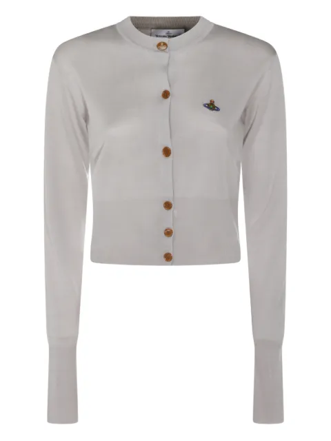 Vivienne Westwood Orb embroidered button cardigan Grey 1803002UY001A