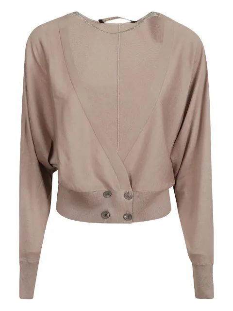 Fabiana Filippi button-detail V-neck cardigan Purple MAD272B623N8212167
