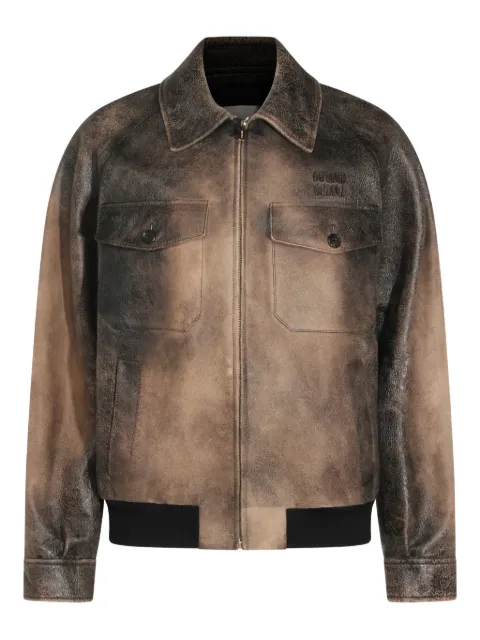 Miu Miu suede leather jacket Brown MPV990SOOO18BT