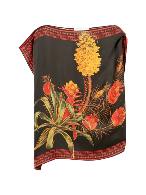 Blumarine twill floral print top Black 22C450A