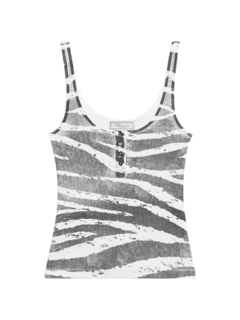 Blumarine zebra-print ribbed top White P622T123A