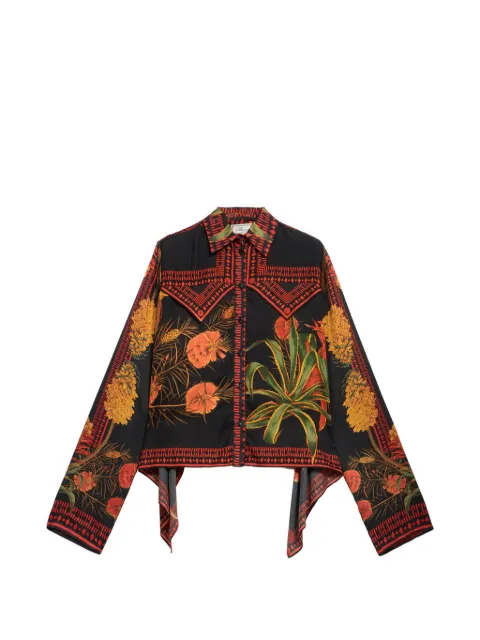 Blumarine twill foulard print shirt Black 2C434AF9904