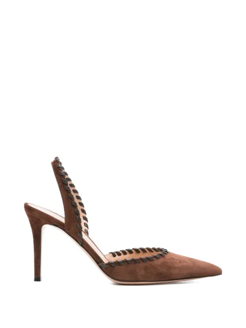Gianvito Rossi Zaira braided leather pumps Brown G9563685RICXCN
