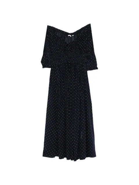 DÔEN Ischia polka-dot midi dress Blue 23232333