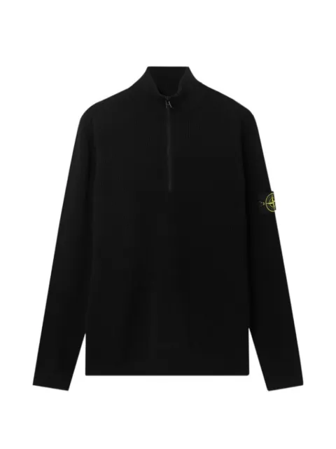Stone Island 5100124 ribbed soft organic cotton sweater Black L2S155100124S00D8