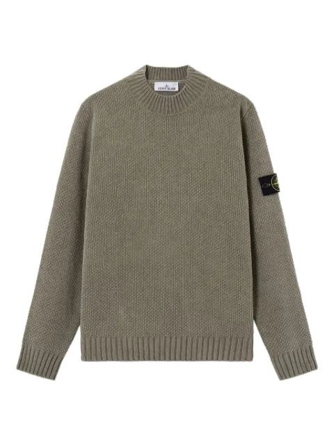 Stone Island 5100005 moss stitch cotton chenille sweatshirt Green L1S155100005S00N8