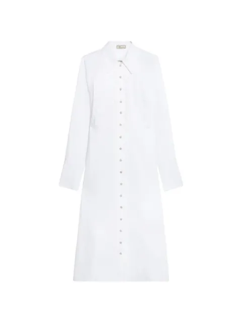 Blumarine pleated cotton poplin shirt dress White 22A796A
