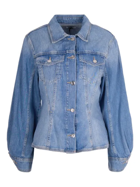 LIU JO button puff-sleeve jacket Blue UA6199D030979021