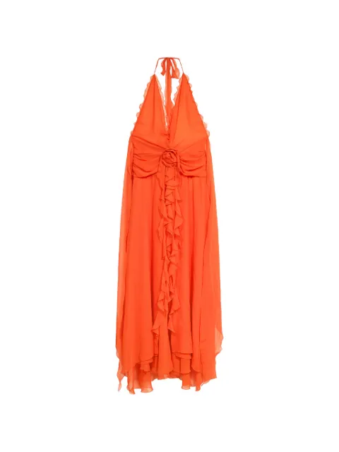 Blumarine ruffled floral dress Orange 2A803AN0216