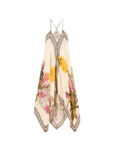 Blumarine floral print V-neck dress Neutrals 2A756A