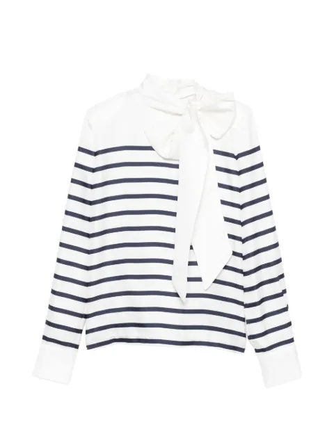 Françoise stripe bow blouse White WOSTF201781