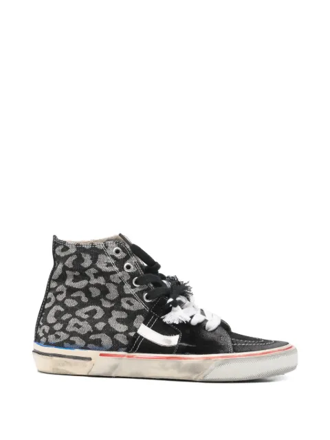 PAUL EASTERLIN Caly Star leopard high-top sneakers Black CS020WB