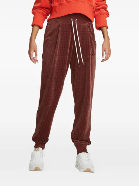 Nike elasticated-cuff high-waisted track pants Brown DV7820