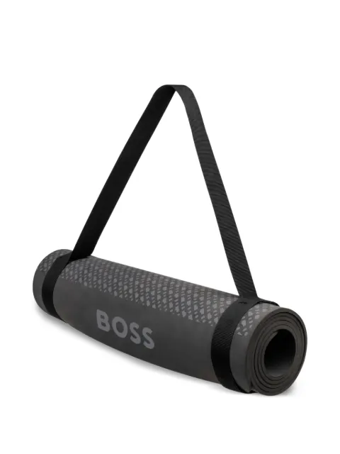 BOSS logo-print yoga mat Grey HAY374A