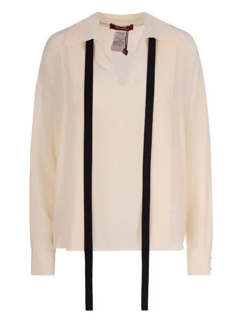 Max Mara MStcolono tie-detail pleated shirt Neutrals 2616111015600