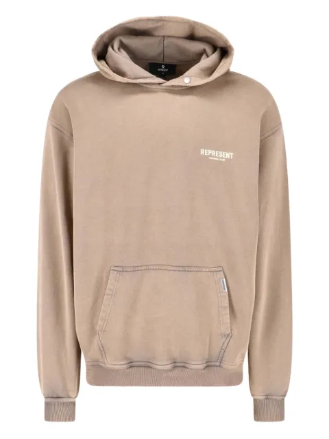 Represent logo-print hoodie Neutrals OCM41113016