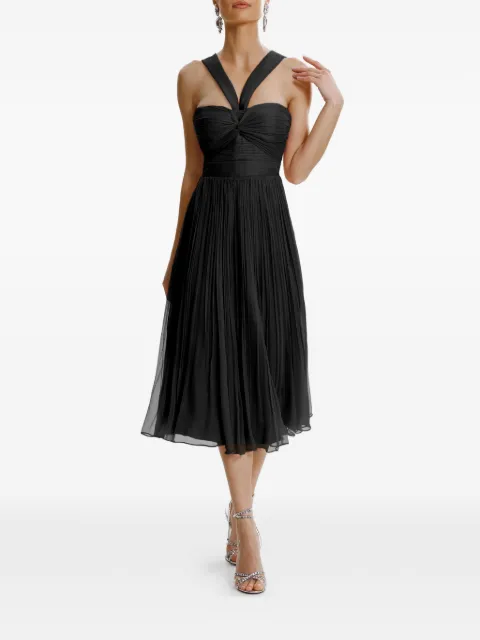 FRAMBOISE Gaia sleeveless silk midi dress Black GAIA