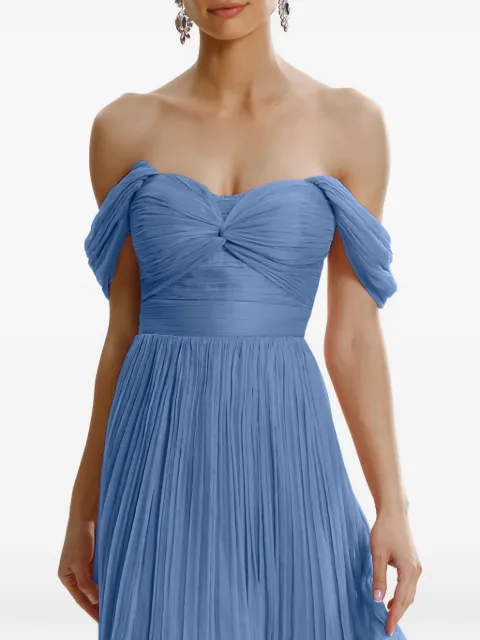 FRAMBOISE Kaly off-shoulder silk midi dress Blue KALY