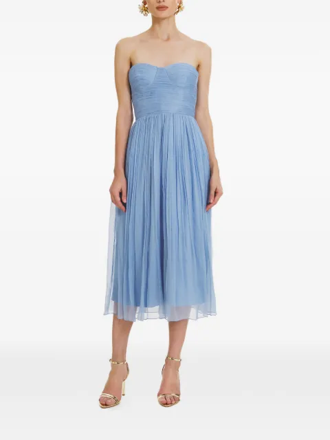 FRAMBOISE Marybella silk midi dress Blue MARYBELLA
