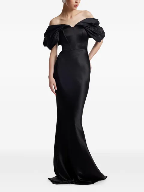 FRAMBOISE Kamari strapless maxi dress Black KAMARI
