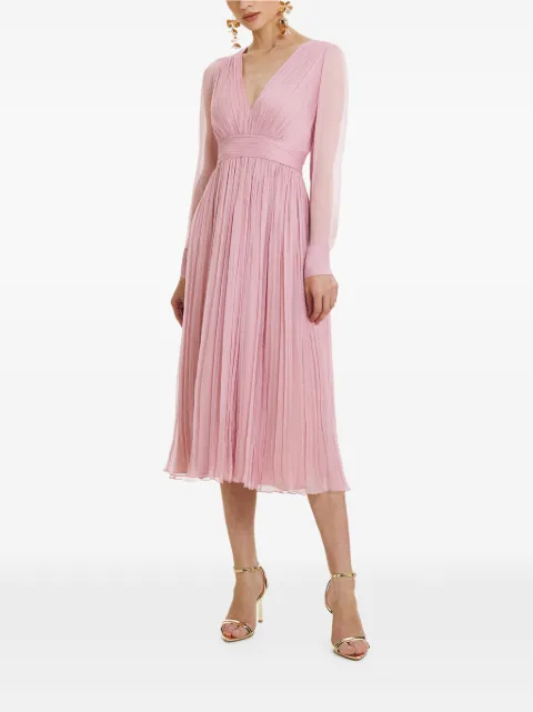 FRAMBOISE Vasquez long-sleeve silk midi dress Pink VASQUEZ