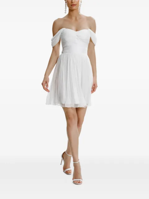 FRAMBOISE Khalesi off-shoulder silk mini dress White KHALESI