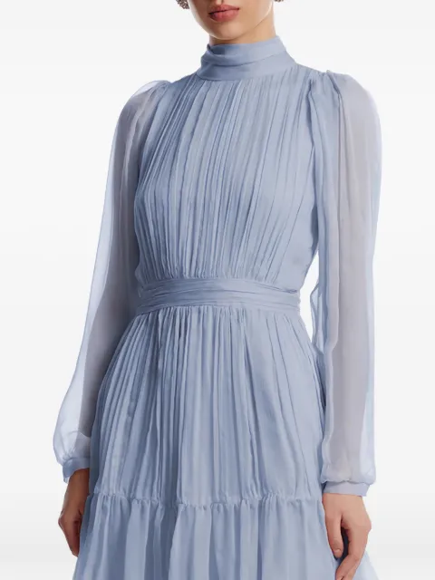 FRAMBOISE Alena mock-neck silk mini dress Blue ALENA
