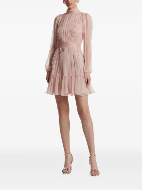 FRAMBOISE Alena ruffled silk mini dress Pink ALENA