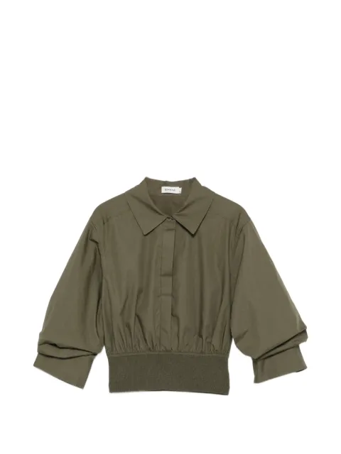 SIMKHAI gathered-sleeve cropped shirt Green 1262241PCFERN