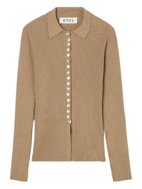Róhe ribbed buttoned cardigan Neutrals 41823302