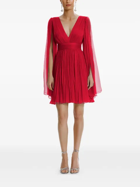 FRAMBOISE Palmer V-neck silk mini dress Red PALMER