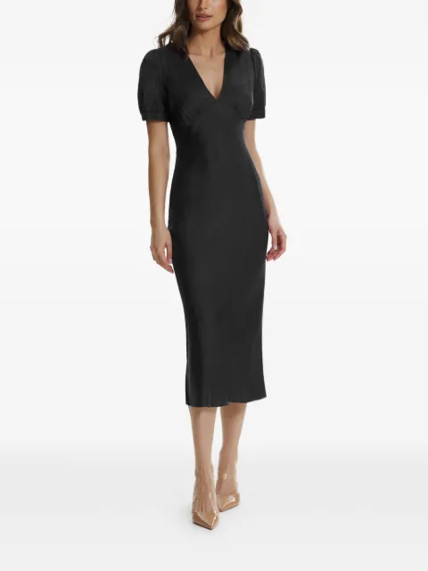 FRAMBOISE Sharon short-sleeve midi dress Black SHARON