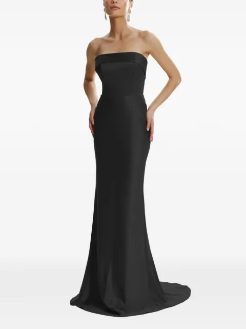FRAMBOISE Dhara strapless black maxi dress Black DHARA