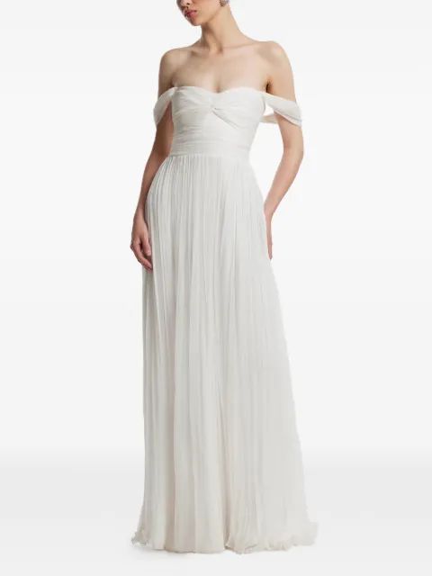 FRAMBOISE Roselyn strapless silk maxi dress White ROSELYN