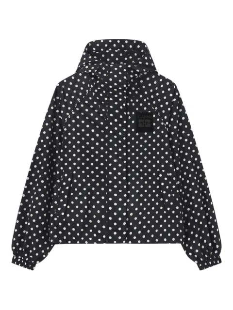 GANNI printed nylon jacket Black A1010085