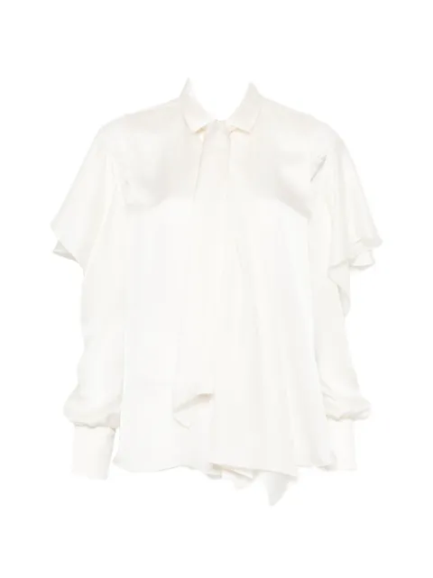 sacai pussy-bow collar shirt Neutrals 2608330