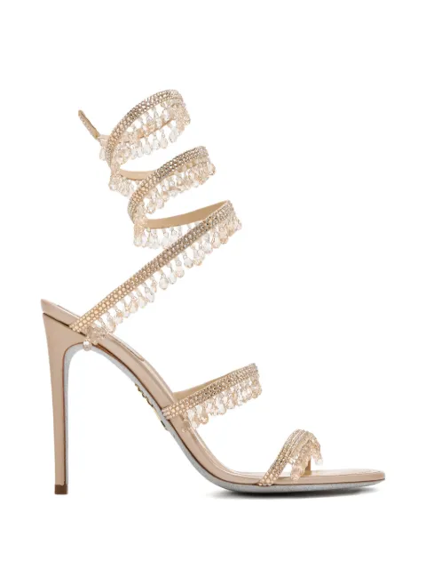 René Caovilla crystal-embellished heeled sandals Neutrals C12535105R001V104