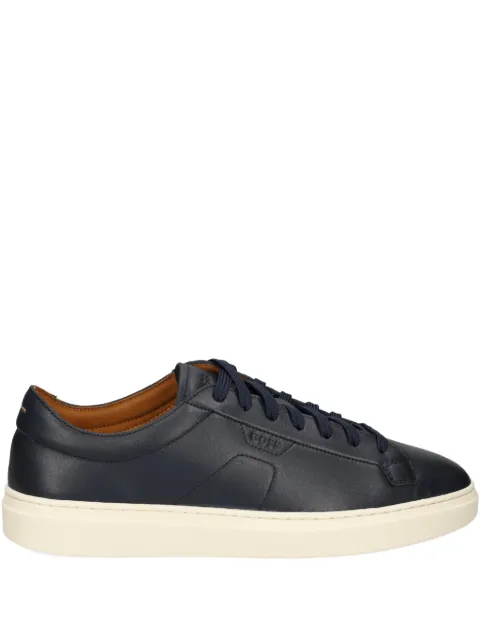 BOSS low-top trainers in leather with embossed logo Blue 50557866