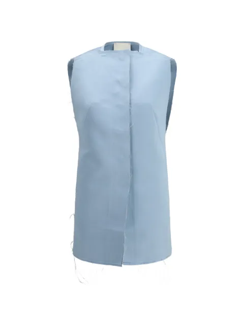 Di Stavnitser Audrey frayed-detail sleeveless top Blue V09PS26010