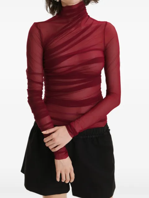 2310 STUDIO draped roll-neck top Red FF12