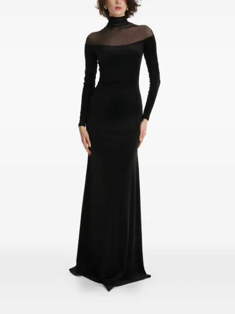 2310 STUDIO turtleneck velvet maxi dress Black FF64