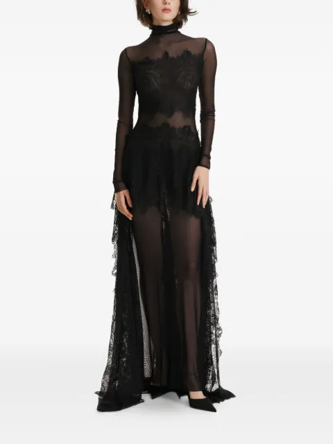 2310 STUDIO lace mock-neck maxi dress Black FF68